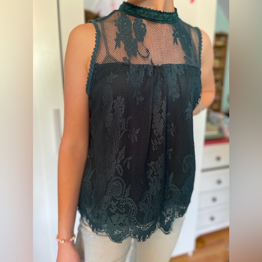 Alice Blue Women's Sleeveless Dressy Top, Teal Green, Size M